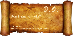 Dominus Orbó névjegykártya